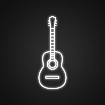 Guitar Neon Sign for Music Lovers and Studios
