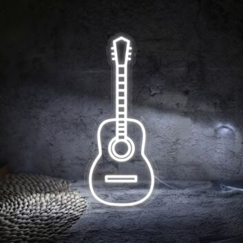 Guitar Neon Sign for Music Lovers and Studios