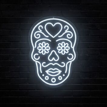 Sugar Skull Neon Sign for Festive and Whimsical Decor