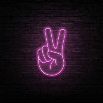 Peace Fingers Neon Sign for Positive and Peaceful Decor