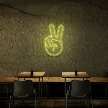 Peace Fingers Neon Sign for Positive and Peaceful Decor