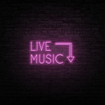 Live Music Neon Sign for Music Lovers and Venues