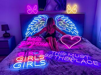 Angel Wings Neon Sign for Spiritual and Peaceful Ambiances