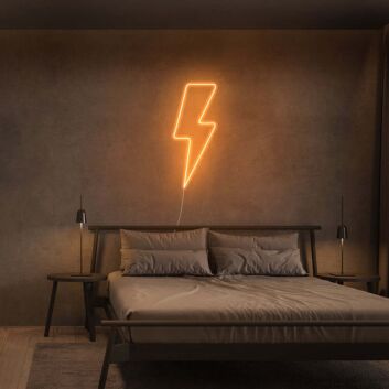Slim Angular Lightning Bolt LED Neon Sign