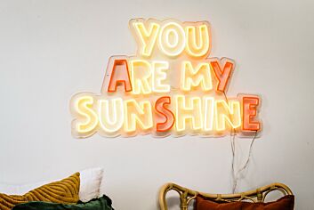 You Are My Sunshine Yellow and Orange Block-Letter LED Neon Sign