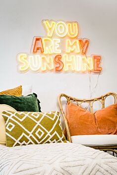 You Are My Sunshine Yellow and Orange Block-Letter LED Neon Sign
