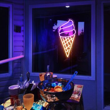 Two-Tone Soft Serve Ice Cream Cone LED Neon Sign