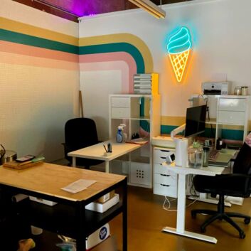 Two-Tone Soft Serve Ice Cream Cone LED Neon Sign