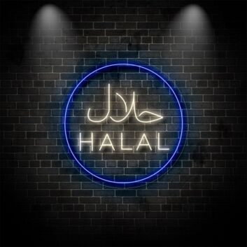 Halal Neon Sign for Cultural and Religious Spaces