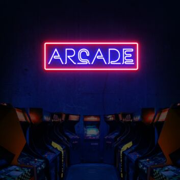 ARCADE Blue Letter Red Frame LED Neon Sign