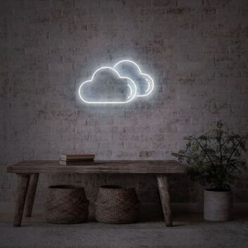 Clouds Neon Sign for Whimsical and Fun Spaces
