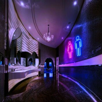 Women and Men Restroom Icons LED Neon Sign