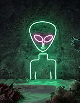 Alien Neon Sign for Whimsical and Fun Spaces