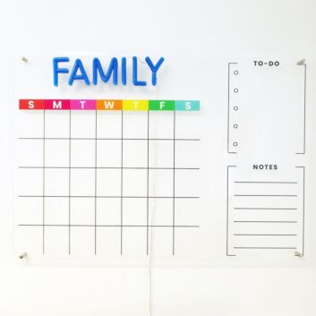 Family Calendar Neon Sign for well-coordinated home life