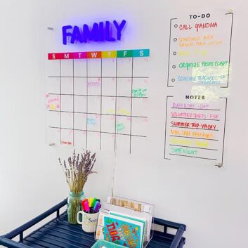 Family Calendar Neon Sign for well-coordinated home life