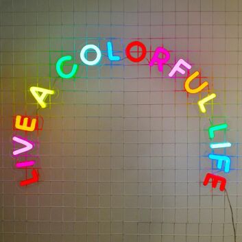 Live A Colorful Life Neon Sign brightens up living rooms
