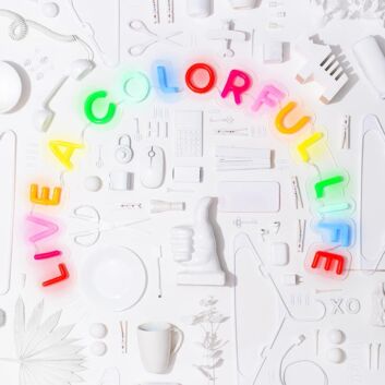 Live A Colorful Life Neon Sign brightens up living rooms