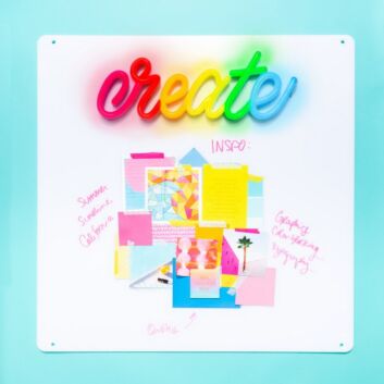 Create Dry Erase Board Set Neon Sign perfect for creative office spaces
