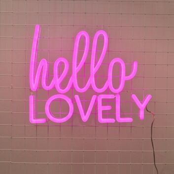 Hello Lovely Neon Sign adds a welcoming feel to any home