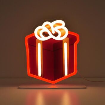 Wrapped Present Emoji Neon Sign perfect for holiday celebrations