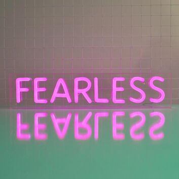 Fearless Pink Block-Letter LED Neon Sign