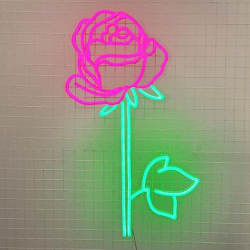 Rose No 2 Neon Sign adds elegance to romantic decor