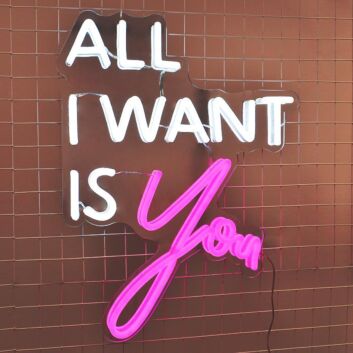 All I Want Is You Neon Sign for romantic bedroom decor