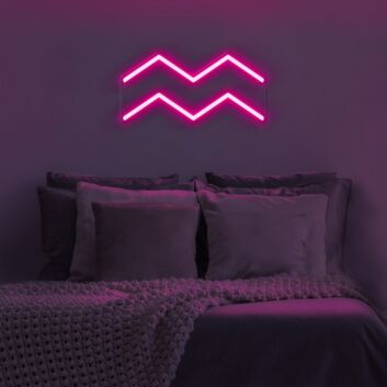 Aquarius Zodiac Symbol Yellow LED Neon Sign