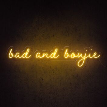 Bad and Boujie Yellow Script LED Neon Sign