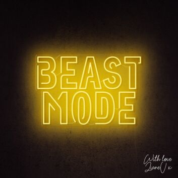 Beast Mode Yellow Outline LED Neon Sign | LianeV Collection