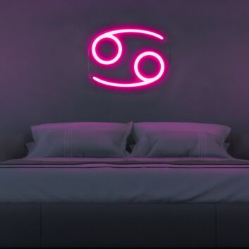 Cancer Zodiac Symbol Yellow LED Neon Sign