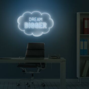 Dream Bigger Neon Sign for motivational and inspiring decor