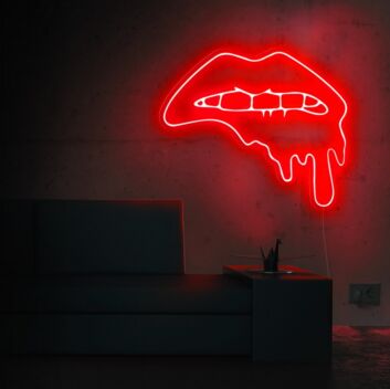 Dripping Lips Neon Sign for bold and edgy spaces