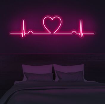 Love Beat Neon Sign for romantic and loving settings
