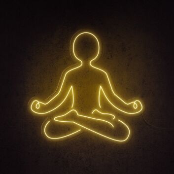 Meditating Person Outline LED Neon Sign for Yoga Rooms