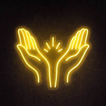 Praise Hands LED Neon Sign for Spiritual Decor