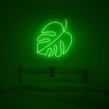 Monstera Leaf Neon Sign adds a tropical touch to any room