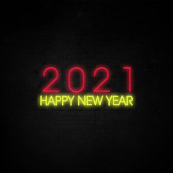 2021 Happy New Year Neon Sign for festive New Year celebrations