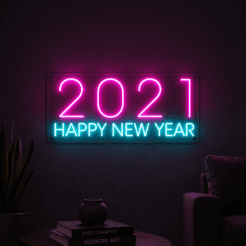 2021 Happy New Year Neon Sign for festive New Year celebrations