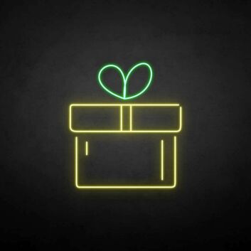 Gift Box with Bow LED Neon Sign