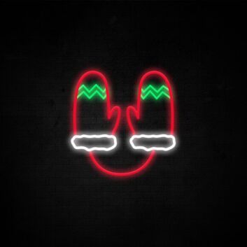 Christmas Mittens Pair LED Neon Sign