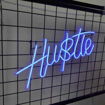 Hustle Hustle Neon Sign perfect for motivational office decor