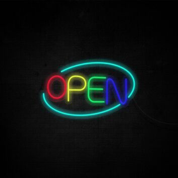 Oval Frame OPEN LED Neon Sign for Storefronts