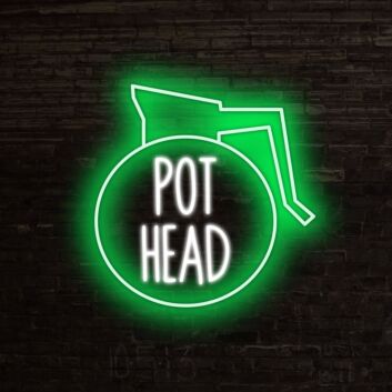 Pot Head Graduation Cap LED Neon Sign