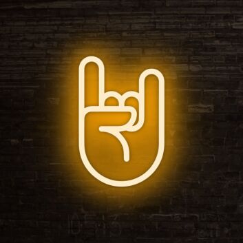 Rock Horns Hand Gesture LED Neon Sign for Music Rooms