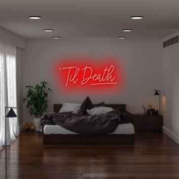 Til Death Neon Sign for romantic and gothic-themed decor