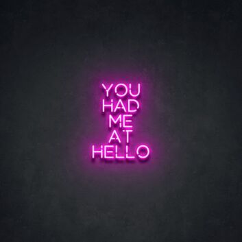 You Had Me At Hello Neon Sign adds a charming touch