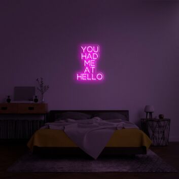 You Had Me At Hello Neon Sign adds a charming touch