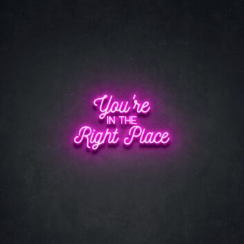 Youre In The Right Place Neon Sign for welcoming decor