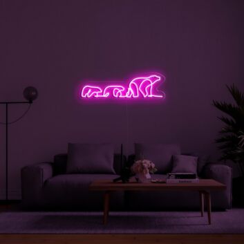 Polar Bears Neon Sign for Kids Rooms